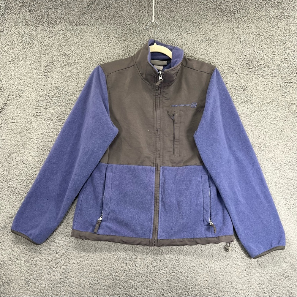 Free Country Fleece Sweater Purple Gray Women Size Medium